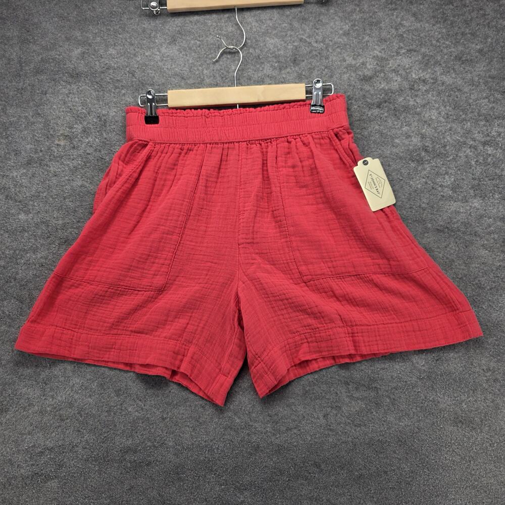 St. John's Bay Shorts Womens M Pink Culotte Gauze Elastic Waist 4.5 Inseam